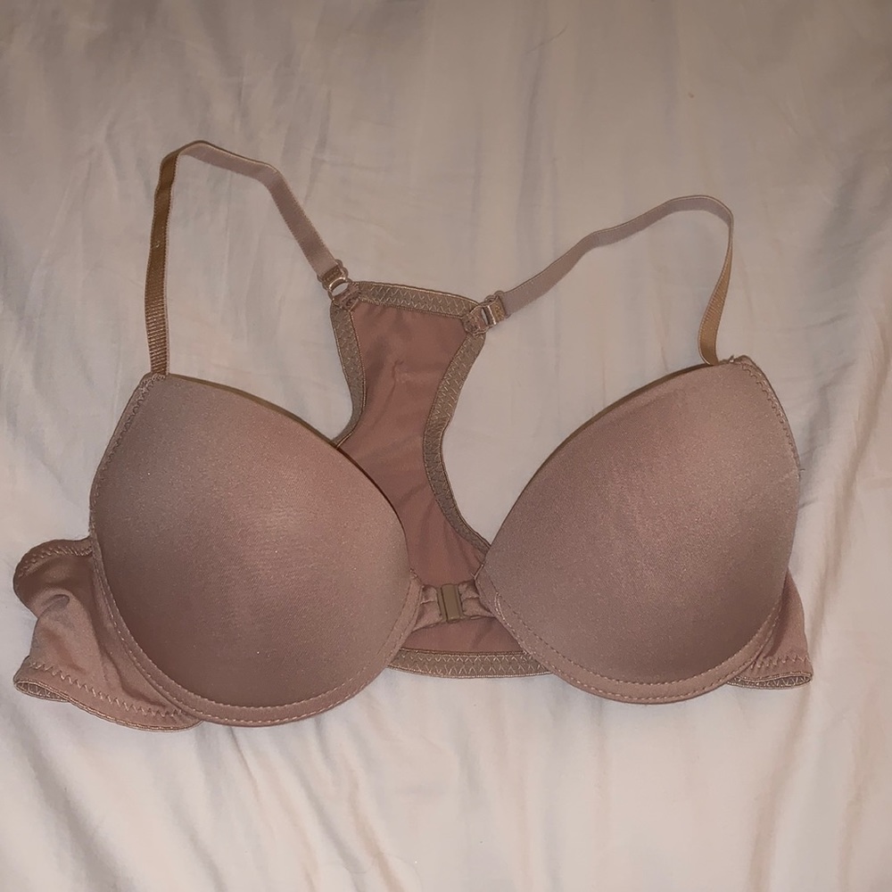 Tan, front clip on bra